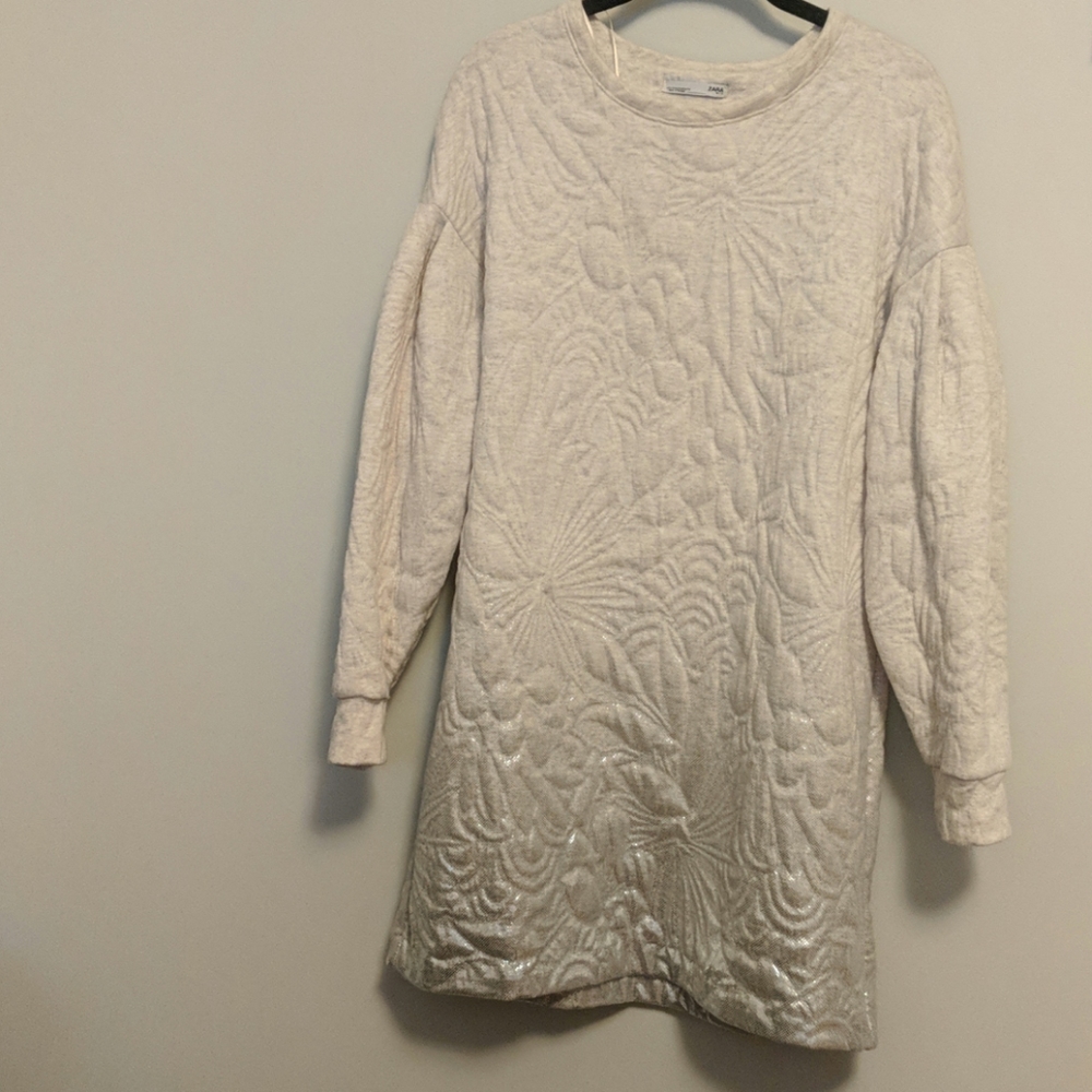 Zara Textured sweatshirt dress w metallic ombre